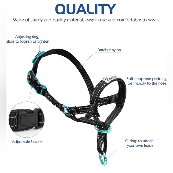 Reflective gentle lead head collar for dogs - new - Picture 3 of 7